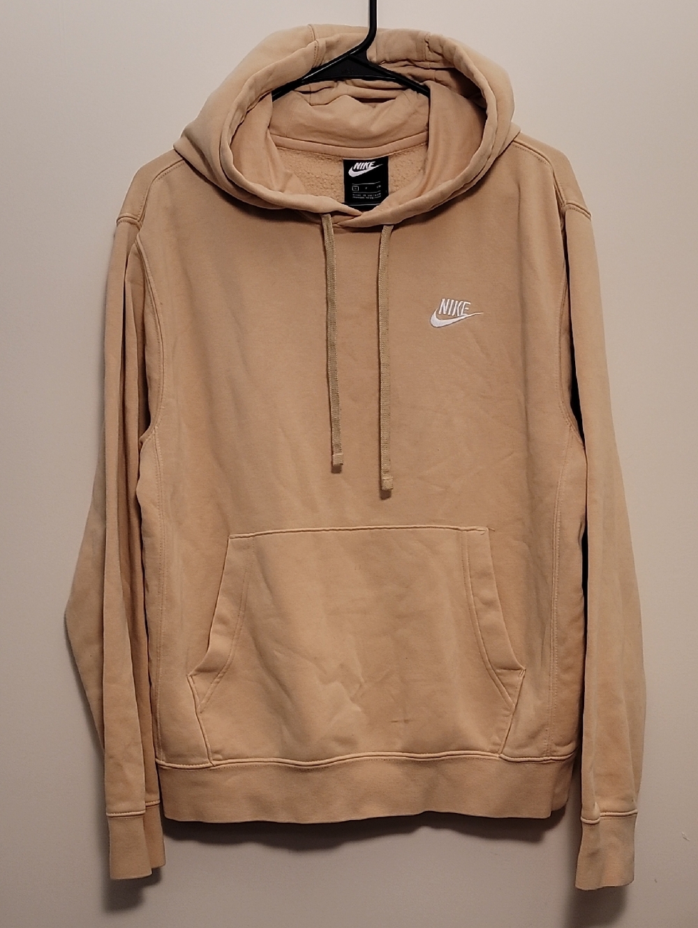 Nike Beige/Tan Pullover Hoodie with White Logo